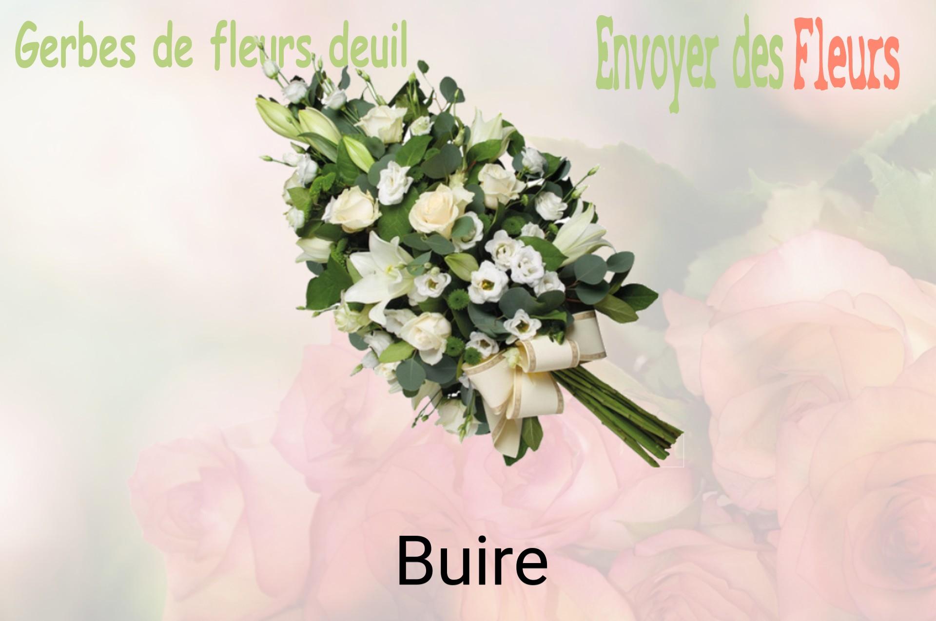 Gerbe de fleurs de deuil livrée à Buire